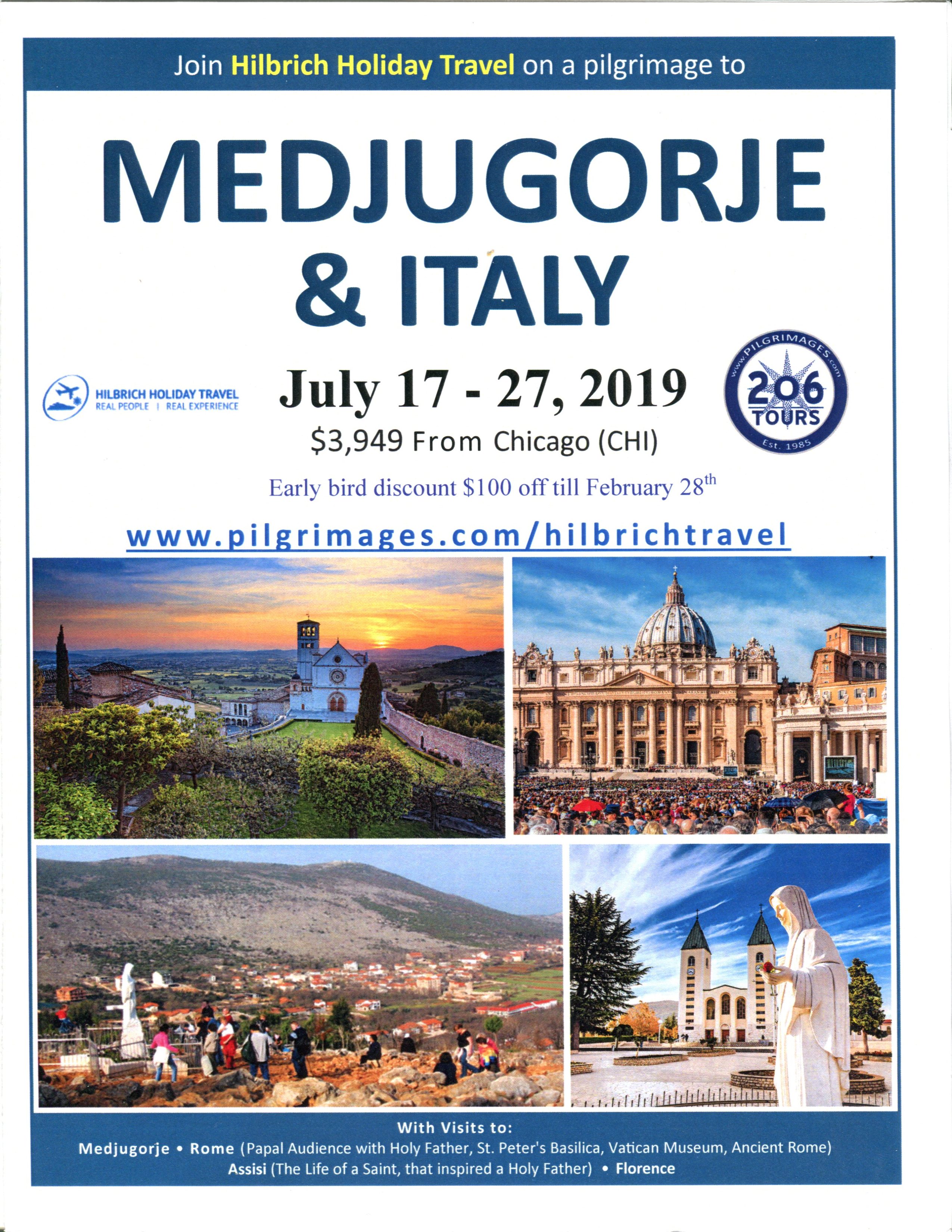 Special Trip: Medjugorje & Italy - Hilbrich Holiday Travel